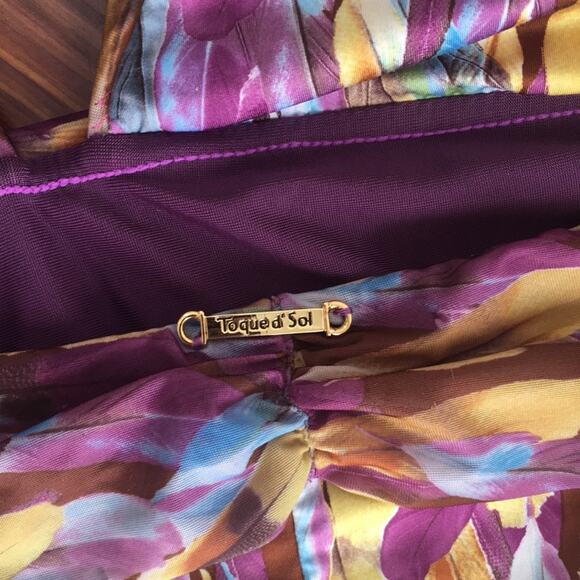 Toque d’ Sol halter feather print traingle top one piece sz M - Picture 7 of 8